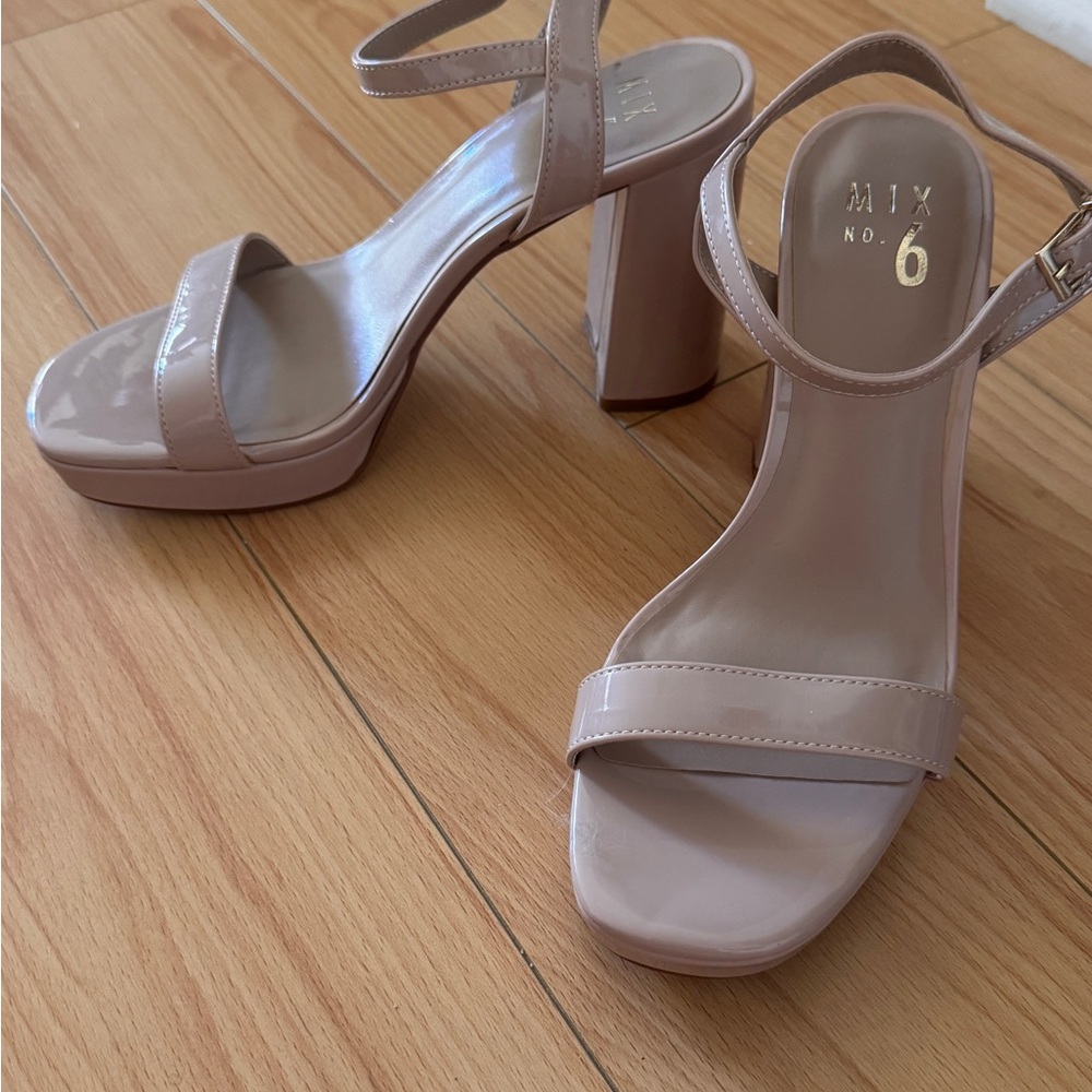 Mix No. 6 Women's Nude Block Heel Platform Sandals